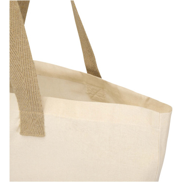 Logo trade business gifts image of: Sierra 140 g/m² GRS recycled foldable cotton tote bag 7L