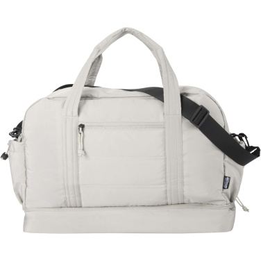 Logo trade promotional giveaway photo of: Puffer GRS recycled duffel bag with insulated bottom 30L