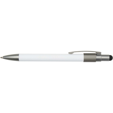 Logotrade promotional gift picture of: Rill RCS recycled ballpoint pen with stylus and fidget spinner (black ink)