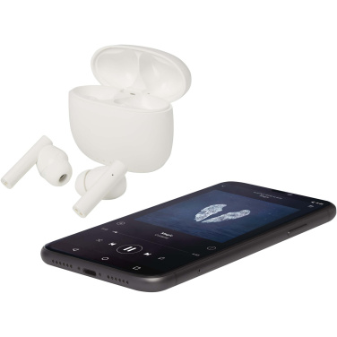 Logo trade advertising products image of: Alterf recycled plastic True Wireless Bluetooth® headset with silicone eartips