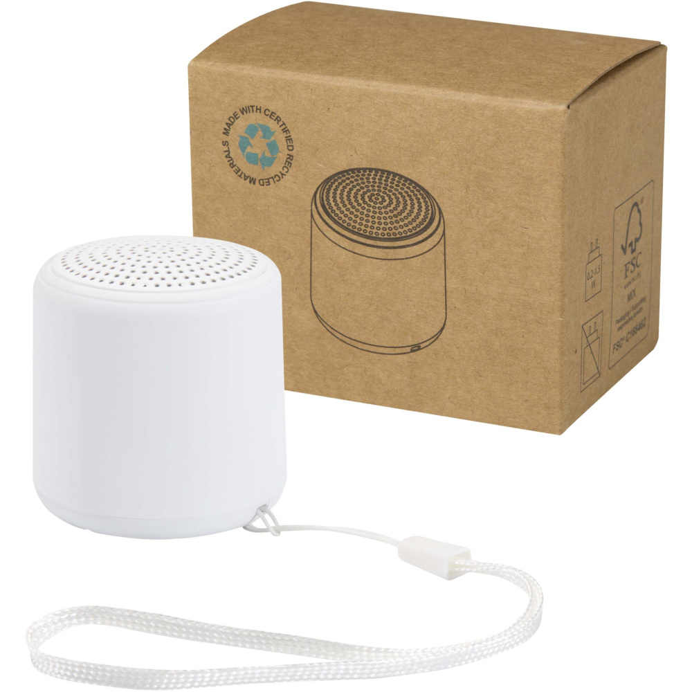 Logo trade advertising products picture of: Velkis 3W recycled plastic wireless Bluetooth® speaker