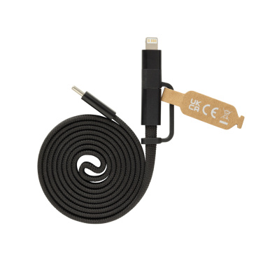 Logotrade promotional giveaway image of: Arc RCS recycled Ultra-thin 60W 2 in 1 magnetic cable