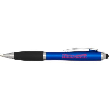 Logotrade promotional item image of: Nash RCS recycled plastic stylus ballpoint pen (blue ink)