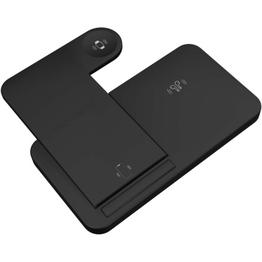 Logo trade advertising products image of: SCX.design W28 3-in-1 wireless charging base with phone stand