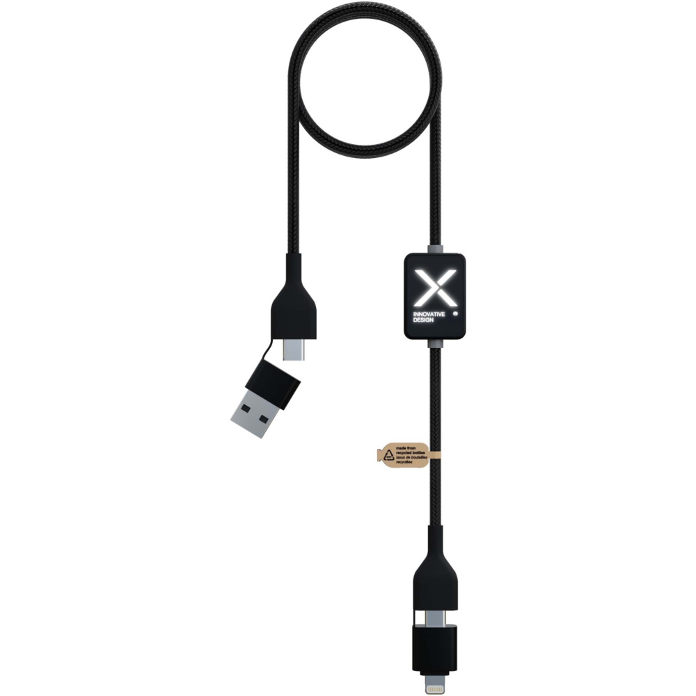 Logo trade promotional giveaway photo of: SCX.design C32 60W switch charging cable with light-up logo