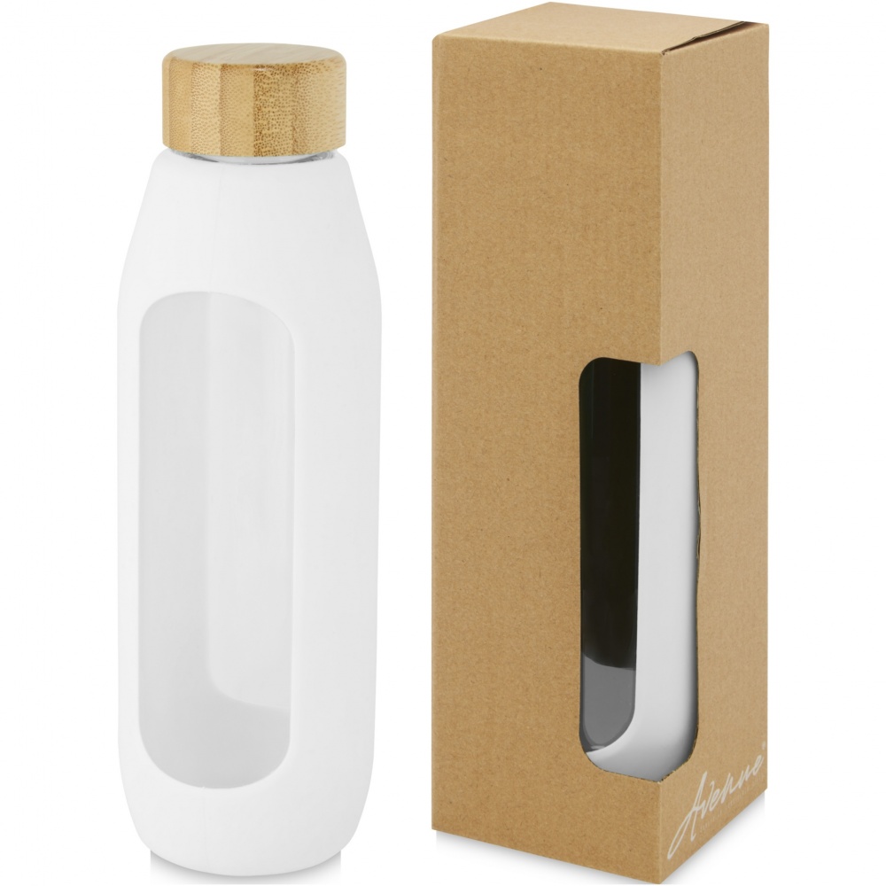 Logotrade reklaamtoote foto: Tidan 600 ml boorsilikaatklaasist pudel silikoonkäepidemega