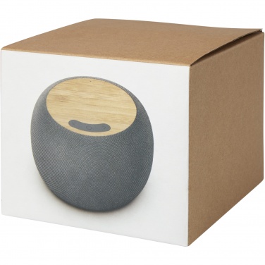 Logotrade ärikingituse foto: Ecofiber bambusest/RPET Bluetooth® kõlar ja juhtmevaba laadimisalus