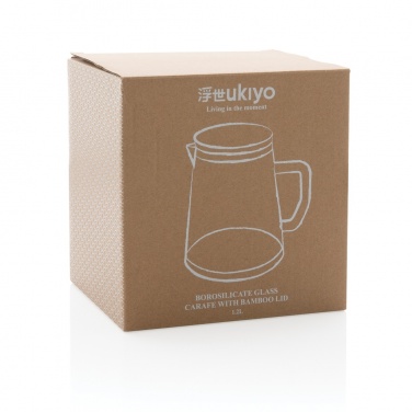 Logotrade ärikingid pilt: Ukiyo boorsilikaatklaasist karahvin bambusest kaanega 1,2L