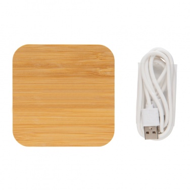 Logotrade meene foto: Bambusest 5W juhtmevaba laadija USB-ga