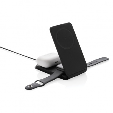 Logotrade ärikingituse foto: Swiss Peak RCS rPU 15W kolm-ühes magnetiline juhtmevaba laadija