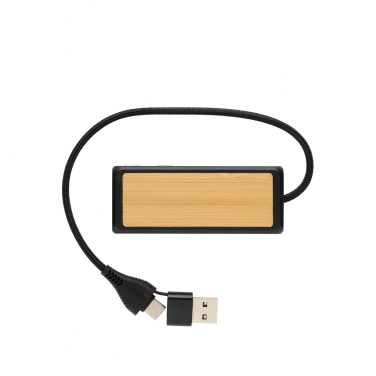 Logotrade meene foto: Link RCS-i taaskasutatud plastist ja bambusest kahe sisendiga USB-jaotur