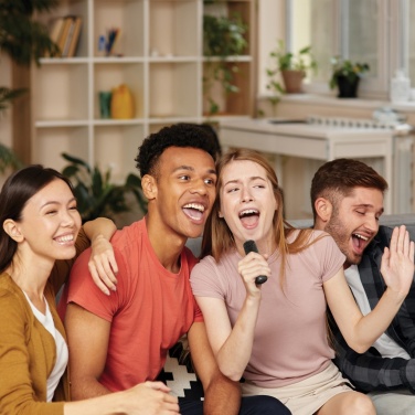 Logotrade ärikingid pilt: Singvibe RCS taaskasutatud plastikust karaokekomplekt topeltmikrofoniga