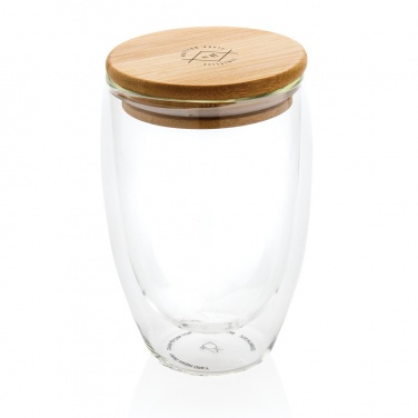 Logotrade firmakingituse foto: Kaheseinaline boorsilikaatklaas bambusest kaanega 350ml
