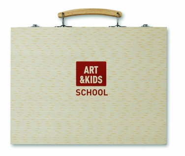 Logotrade ärikingi foto: Kunstniku komplekt puidust karbis