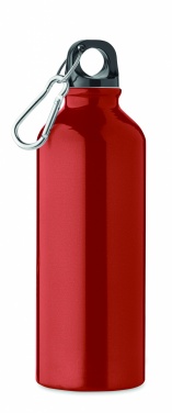 Logo trade reklaamkingitused foto: Taaskasutatud alumiiniumist valmistatud ühekordse seinaga joogipudel 500 ml karabiiniga