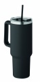 Suur roostevabast terasest termoskruus, 1200 ml, Must
