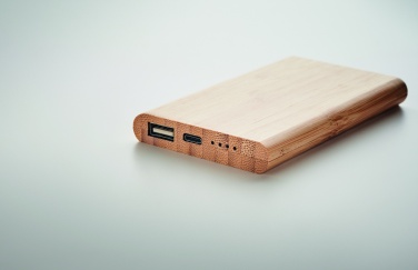 Logotrade firmakingid pilt: 4000 mAh bambusest akupank