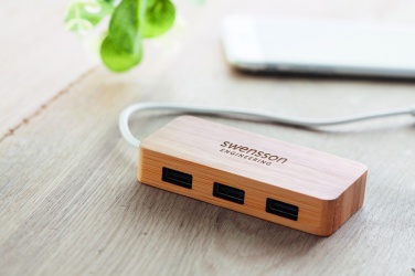 Logotrade reklaamkingitused pilt: Bambusest USB 3 pordiga jaotur