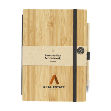Logotrade reklaamkingituse foto: BambooPlus paberist märkmik A5 – tindivaba pliiats