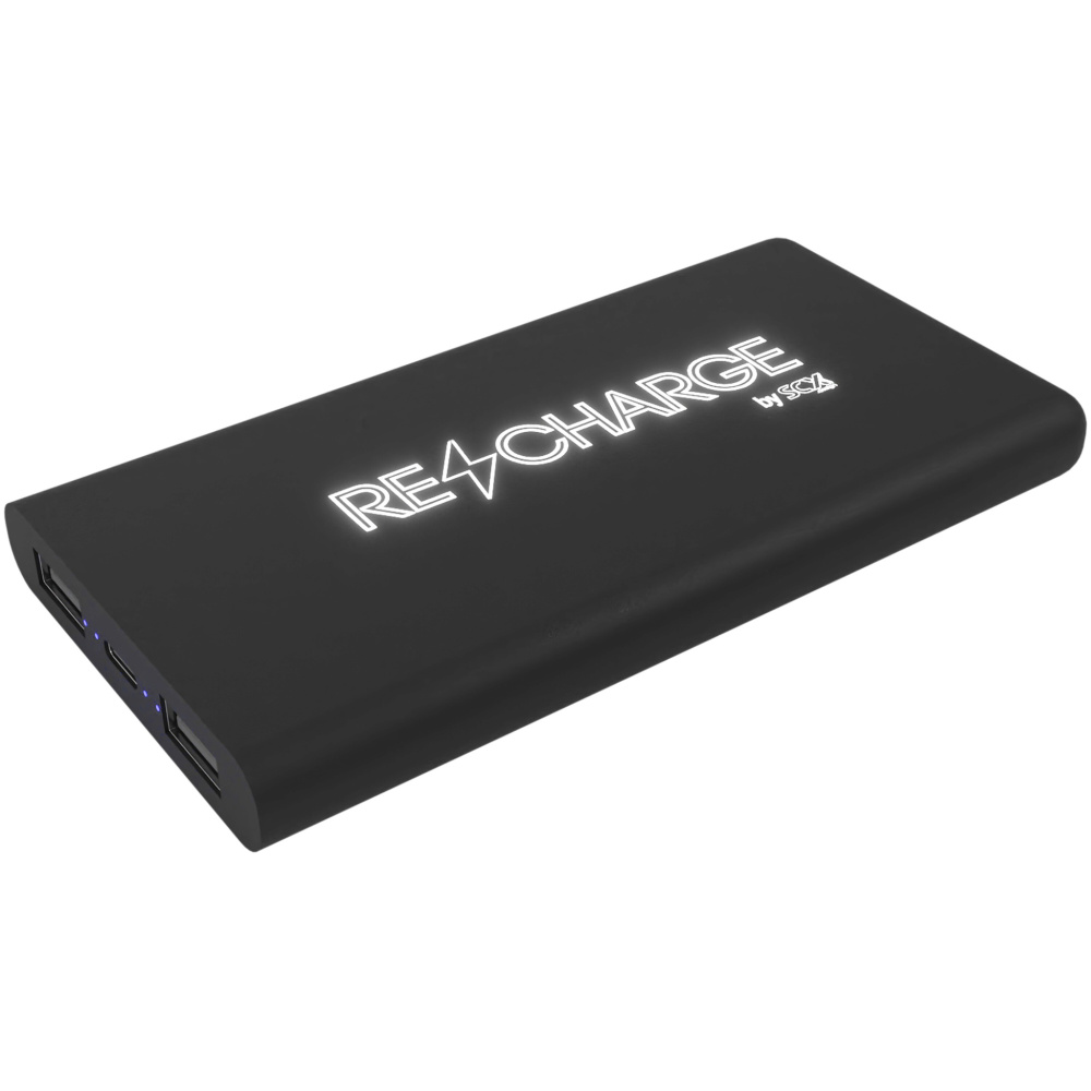 Logo trade reklaamkingitused foto: SCX.design P40 10 000 mAh valgustusega juhtmevaba kummist toitepank