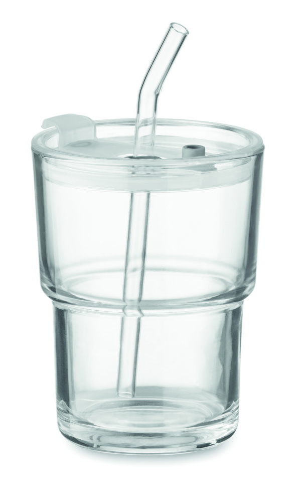 Logo trade firmakingituse pilt: SIP klaasist joogitops kõrrega 400ml