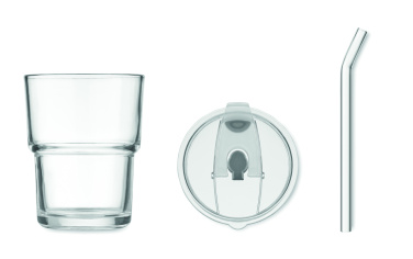 Logo trade ärikingi pilt: SIP klaasist joogitops kõrrega 400ml