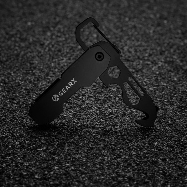 Logo trade reklaamkingid foto: Kokkupandav Gear X EDC tööriist karabiini ja pakilõikuriga