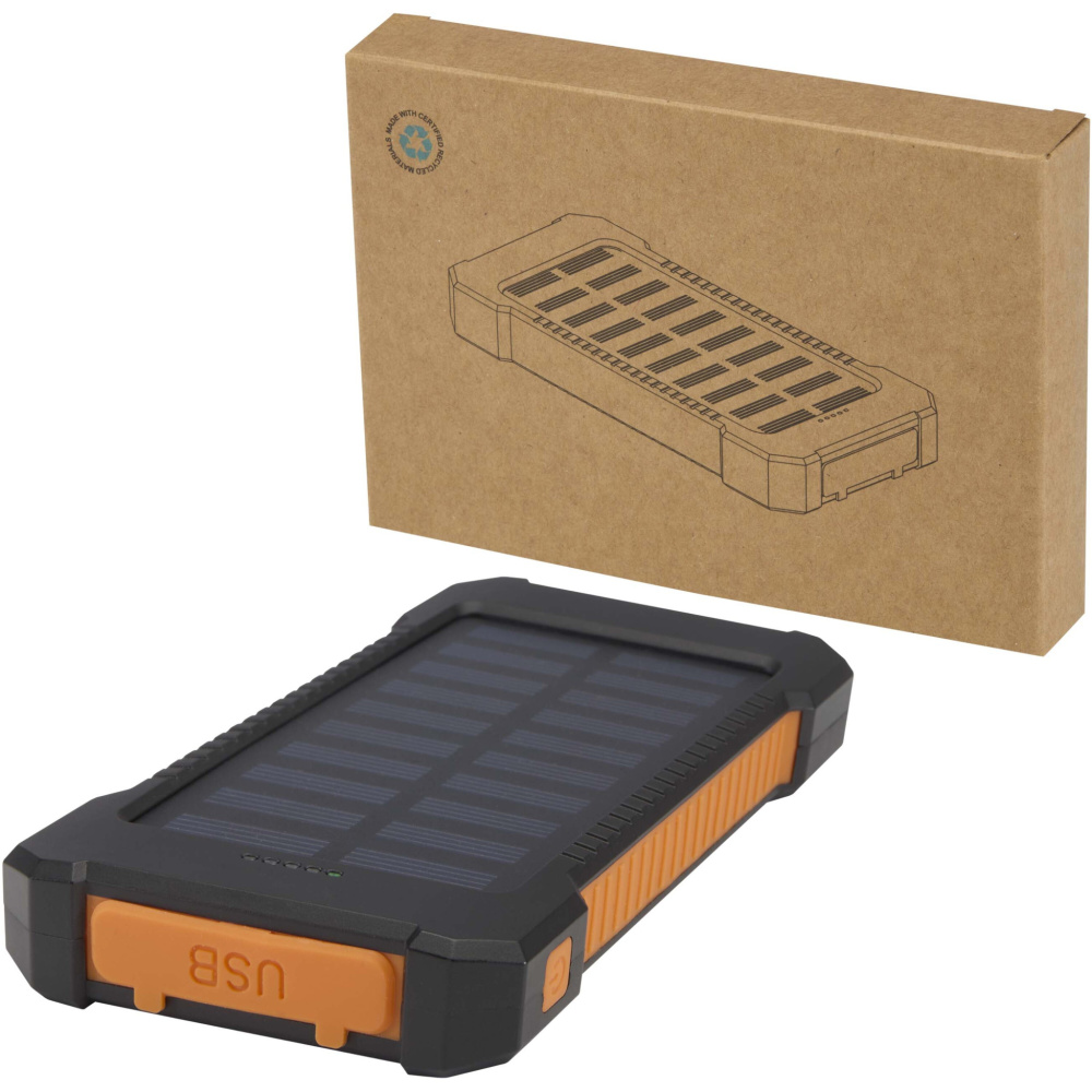 Logo trade ärikingid foto: Altair 5000 mAh 10W taaskasutatud plastist vastupidav päikesepatarei sisseehitatud taskulambiga