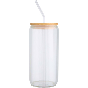 Logotrade meene foto: Mirage 500 ml üheseinaline borosilikaatklaasist purk bambuskaanega