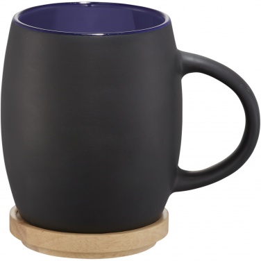 Logotrade mainoslahjat kuva: Heart 400 ml keraaminen muki puisella kannella/alustalla