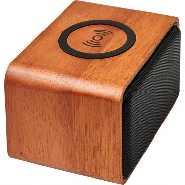 Logo trade liikelahja mainoslahja tuotekuva: Wooden-kaiutin 3W ja langaton latausalusta