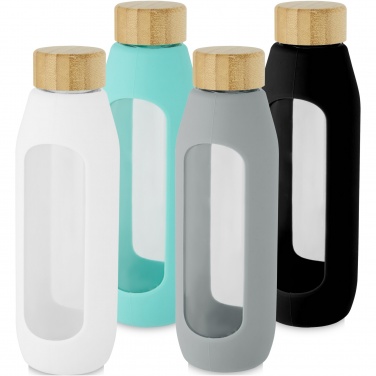 Logotrade liikelahjat mainoslahjat tuotekuva: Tidan 600 ml:n borosilikaattilasipullo silikonisuojalla