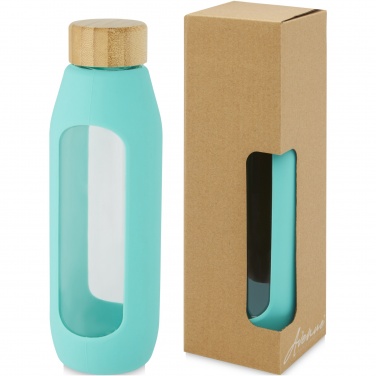 Logo trade liikelahja mainoslahja tuotekuva: Tidan 600 ml:n borosilikaattilasipullo silikonisuojalla