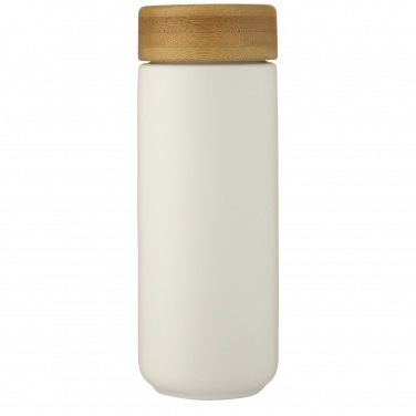 Logotrade mainostuote tuotekuva: Lumi 300 ml keraaminen kahvimuki bambukannella