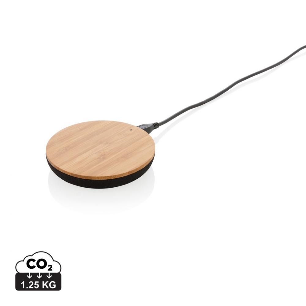 Logotrade mainostuote tuotekuva: Langaton, 5 W:n Bamboo X -laturi