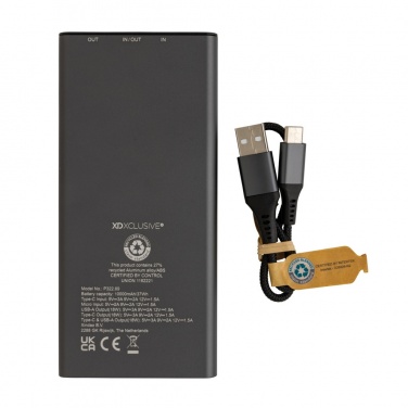 Logotrade mainoslahja ja liikelahja kuva: Terra RCS 18W virtapankki 10000mAh kierrätetystä alumiinista