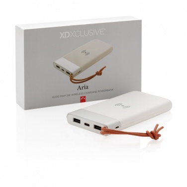 Logotrade mainoslahjat ja liikelahjat tuotekuva: Aria 8000 mAh 5 W:n langaton varavirtalähde
