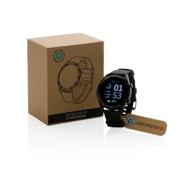 Logo trade mainoslahja ja liikelahja tuotekuva: RCS Fit Watch kierrätetystä TPU:stä pyöreä