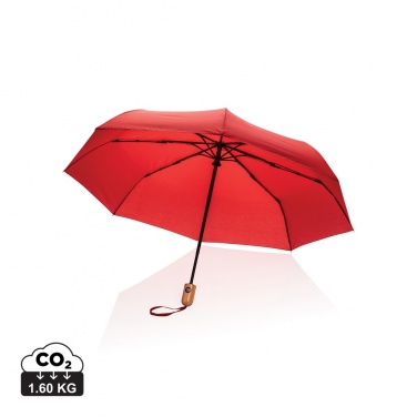 Logotrade liikelahja mainoslahja kuva: 21" Impact AWARE™ RPET 190T auto open/close bambusateenvarjo