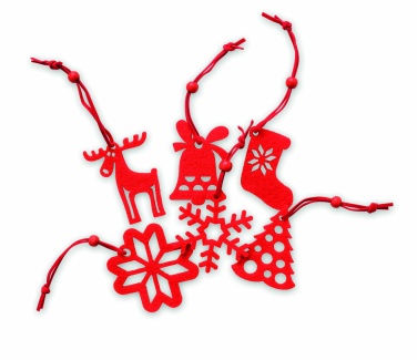 Logo trade mainoslahja ja liikelahja tuotekuva: Set of 6 felt tree hangers