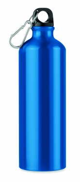 Logo trade mainoslahja ja liikelahja tuotekuva: Yksiseinäinen 750 ml alumiinipullo karabiinilla mukautettavalla painatuksella