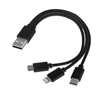 Logo trade liikelahjat mainoslahjat kuva: 3 in 1 USB-kaapeli tyyppi c + micro USB + lightning