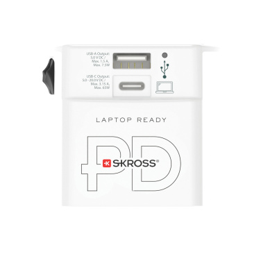 Logo trade liikelahja mainoslahja tuotekuva: SKROSS World Travel adapteri MUV 65W PD USB C -kaapelilla