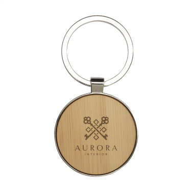Logo trade liikelahjat mainoslahjat kuva: Bamboo Key Circle avaimenperä