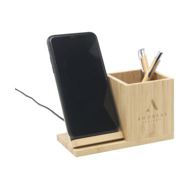 Logo trade mainostuotet tuotekuva: Bamboo Boss 15W laturi/kynäpidike