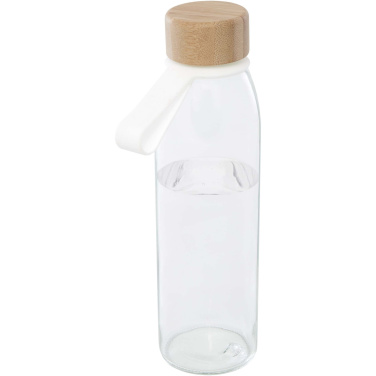 Logo trade mainostuote kuva: Porto 500 ml:n lasinen vesipullo silikonikahvalla ja bambukannella