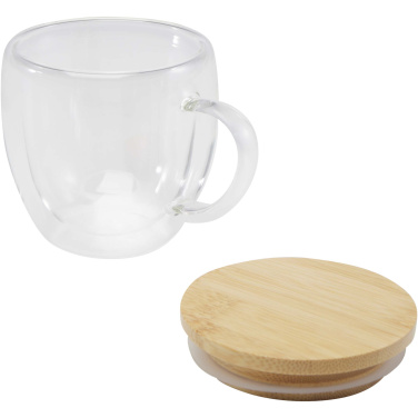 Logo trade mainostuotet tuotekuva: Lenora 250 ml:n lasikuppi bambukannella