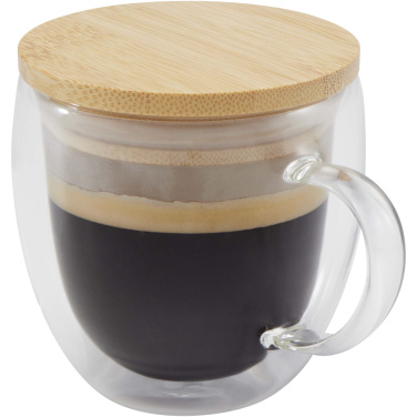 Logotrade liikelahjat mainoslahjat tuotekuva: Lenora 250 ml:n lasikuppi bambukannella