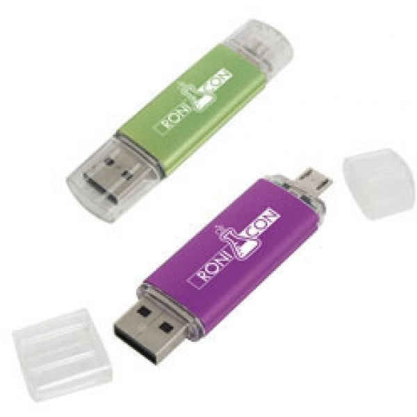 Logotrade mainostuote tuotekuva: Metalli- ja muovinen OTG-USB-tikku