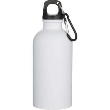Logo trade mainostuotet tuotekuva: Oregon 400 ml:n RCS-sertifioitu, yksiseinämäinen, ruostumattomasta teräksestä valmistettu vesipullo karabiinihaalla